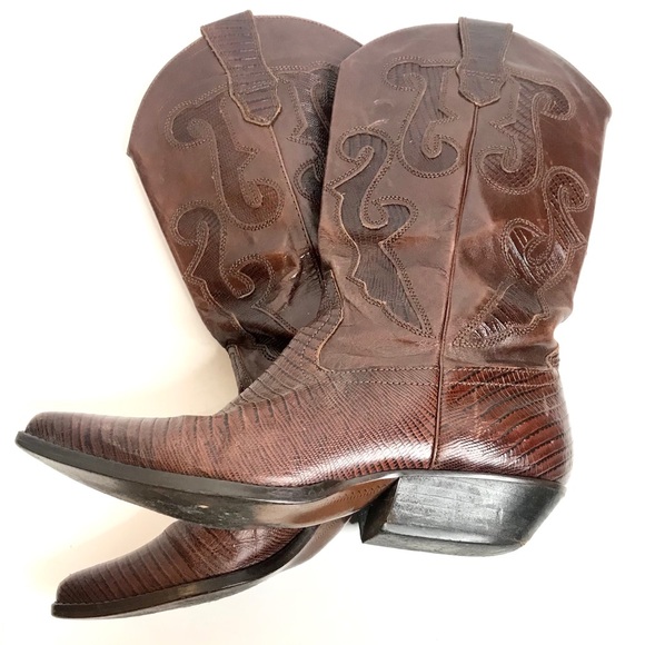 NINE WEST Vintage Cowboy Leather Boots 7.5 - Picture 2 of 13